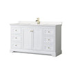 Custom image for White with Brushed Gold Trim / Carrara Cultured Marble / No Mirror