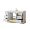 Custom image for White with Brushed Gold Trim / Carrara Cultured Marble / No Mirror