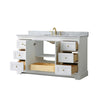 Custom image for White with Brushed Gold Trim / White Carrara Marble / No Mirror