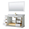 Custom image for White with Brushed Gold Trim / White Carrara Marble / 58