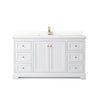 Custom image for White with Brushed Gold Trim / Giotto Quartz / No Mirror