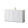 Custom image for White with Brushed Gold Trim / Giotto Quartz / No Mirror