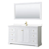 Custom image for White with Brushed Gold Trim / White Cultured Marble / 58