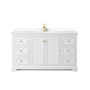 Custom image for White with Brushed Gold Trim / White Cultured Marble / No Mirror