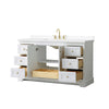 Custom image for White with Brushed Gold Trim / White Cultured Marble / No Mirror