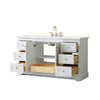 Custom image for White with Brushed Gold Trim / White Quartz / No Mirror