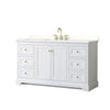 Custom image for White with Brushed Gold Trim / White Quartz / No Mirror