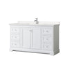 Custom image for White with Polished Chrome Trim / Carrara Cultured Marble / No Mirror