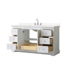 Custom image for White with Polished Chrome Trim / Carrara Cultured Marble / No Mirror
