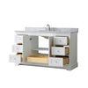 Custom image for White with Polished Chrome Trim / White Carrara Marble / No Mirror