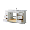 Custom image for White with Polished Chrome Trim / White Carrara Marble / No Mirror