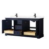 Custom image for Dark Blue with Matte Black Trim / Carrara Cultured Marble / No Mirror