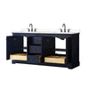 Custom image for Dark Blue with Matte Black Trim / Carrara Cultured Marble / No Mirror