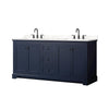 Custom image for Dark Blue with Matte Black Trim / Carrara Cultured Marble / No Mirror