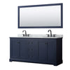 Custom image for Dark Blue with Matte Black Trim / White Carrara Marble / 70
