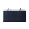 Custom image for Dark Blue with Matte Black Trim / White Carrara Marble / No Mirror