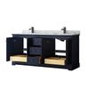 Custom image for Dark Blue with Matte Black Trim / White Carrara Marble / No Mirror