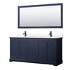 Custom image for Dark Blue with Matte Black Trim / White Cultured Marble / 70