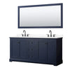 Custom image for Dark Blue with Matte Black Trim / White Cultured Marble / 70