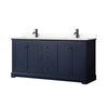 Custom image for Dark Blue with Matte Black Trim / White Quartz / No Mirror