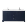 Custom image for Dark Blue with Polished Chrome Trim / Carrara Cultured Marble / No Mirror