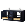 Custom image for Dark Blue with Polished Chrome Trim / Carrara Cultured Marble / No Mirror