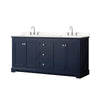 Custom image for Dark Blue with Polished Chrome Trim / Carrara Cultured Marble / No Mirror