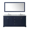 Custom image for Dark Blue with Polished Chrome Trim / White Carrara Marble / 70