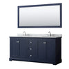 Custom image for Dark Blue with Polished Chrome Trim / White Carrara Marble / 70