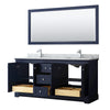 Custom image for Dark Blue with Polished Chrome Trim / White Carrara Marble / 70