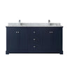 Custom image for Dark Blue with Polished Chrome Trim / White Carrara Marble / No Mirror