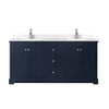 Custom image for Dark Blue with Polished Chrome Trim / White Cultured Marble / No Mirror