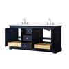 Custom image for Dark Blue with Polished Chrome Trim / White Cultured Marble / No Mirror