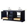 Custom image for Dark Blue with Polished Chrome Trim / White Quartz / No Mirror
