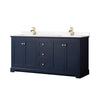 Custom image for Dark Blue with Brushed Gold Trim / Carrara Cultured Marble / No Mirror