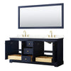 Custom image for Dark Blue with Brushed Gold Trim / Carrara Cultured Marble / 70