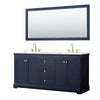 Custom image for Dark Blue with Brushed Gold Trim / Carrara Cultured Marble / 70