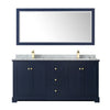 Custom image for Dark Blue with Brushed Gold Trim / White Carrara Marble / 70