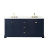 Custom image for Dark Blue with Brushed Gold Trim / Giotto Quartz / No Mirror