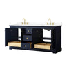 Custom image for Dark Blue with Brushed Gold Trim / White Cultured Marble / No Mirror