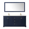 Custom image for Dark Blue with Brushed Gold Trim / White Quartz / 70