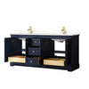 Custom image for Dark Blue with Brushed Gold Trim / White Quartz / No Mirror