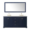 Custom image for Dark Blue with Brushed Gold Trim / White Quartz / 70