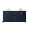 Custom image for Dark Blue with Brushed Gold Trim / White Quartz / No Mirror