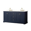 Custom image for Dark Blue with Brushed Gold Trim / White Quartz / No Mirror