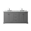 Custom image for Dark Gray with Matte Black Trim / White Carrara Marble / No Mirror