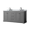 Custom image for Dark Gray with Matte Black Trim / White Carrara Marble / No Mirror