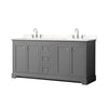Custom image for Dark Gray with Polished Chrome Trim / Carrara Cultured Marble / No Mirror