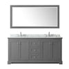 Custom image for Dark Gray with Polished Chrome Trim / White Carrara Marble / 70