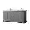 Custom image for Dark Gray with Polished Chrome Trim / White Carrara Marble / No Mirror